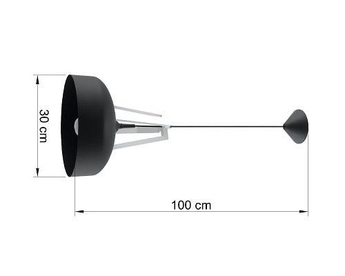 Lampa wisząca industrialna CASCO 1xE27 Czarna/Białe Drewno