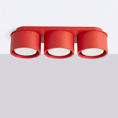 Lampa sufitowa potrójna tuba Modo 3xGx53 czerwony
