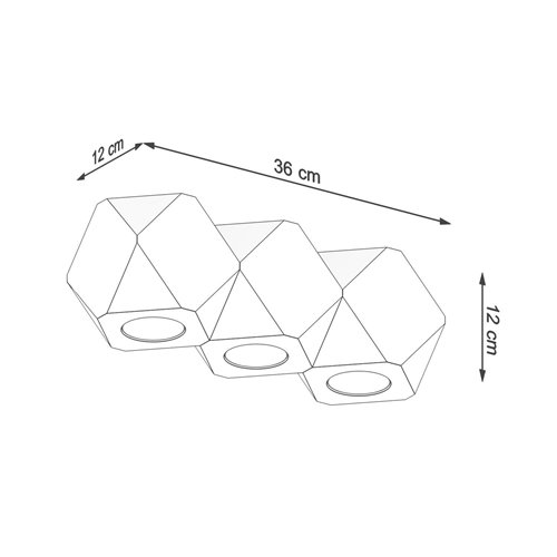 Lampa geometryczna WOODY 3xGU10 drewno