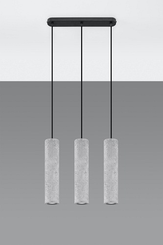 Lampa wisząca industrialna LUVO 3L 3xGU10 szary beton
