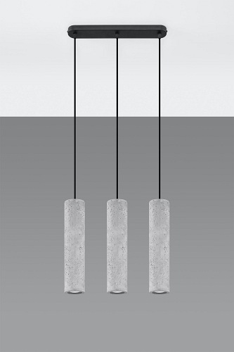 Lampa wisząca industrialna LUVO 3L 3xGU10 szary beton