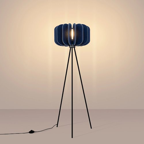 Lampa podłogowa filcowa Mula 45cm 1xE27 granatowa