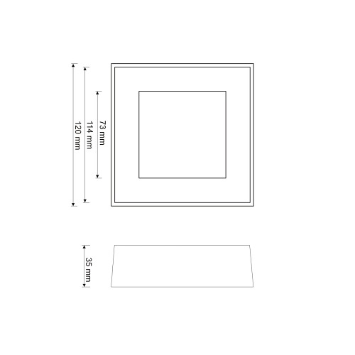 Panel led 6W  natynkowy kwadratowy ART biała ciepła
