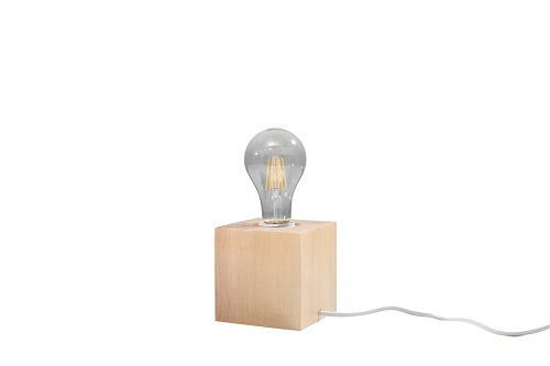 Lampa biurkowa industrialna ARIZ 1xE27 naturalne drewno