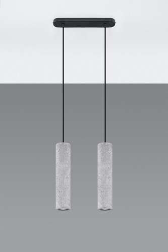 Lampa wisząca industrialna LUVO 2xGU10 szary beton