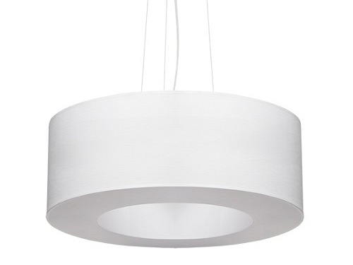 Lampa wisząca okrągła SATURNO 50 cm biała 5xE27