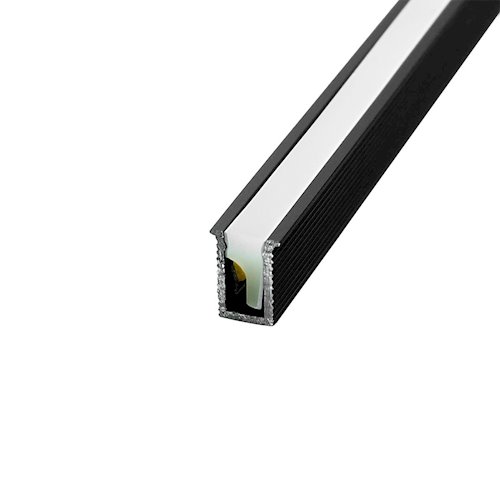 Profil LED wpuszczany wąski Tiny 7mm czarny z kloszem 2m