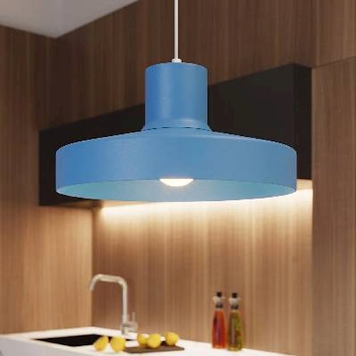 Lampa wisząca klasyczna Bilo 1xE27 błękitna