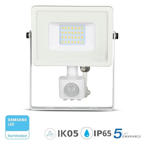 Halogen LED V-TAC 20W SAMSUNG Czujnik Cut-OFF Biały VT-20-S 6400K 1600lm 