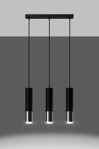 Lampa wisząca LOOPEZ 3L czarny/chrom 3xGU10