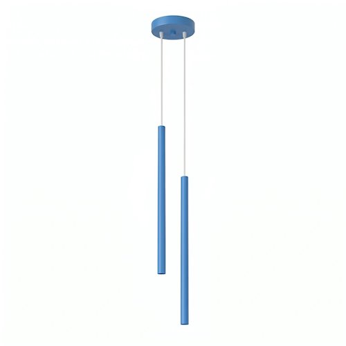 Lampa wisząca podwójna tuba Pastelo 2xG9 błękitna