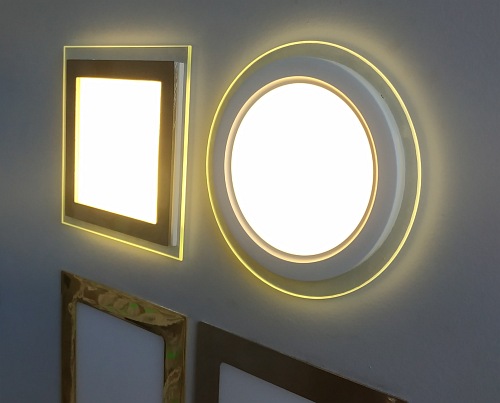 Panel LED o mocy 16W okrągły, podtynkowy, szklany z serii GLASS - biała  ciepła