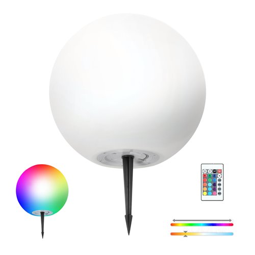 Lampa solarna Kula LED 5W 40cm RGBW z pilotem