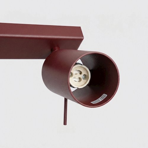 Kinkiet listwa z reflektorami Ring 4xGU10 burgundowy