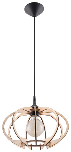 Lampa wisząca w stylu Boho MANDELINO 1xE27 Drewno