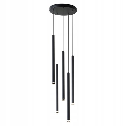 Lampa wisząca cienkie tuby Puro 5xG9 okrągła czarna