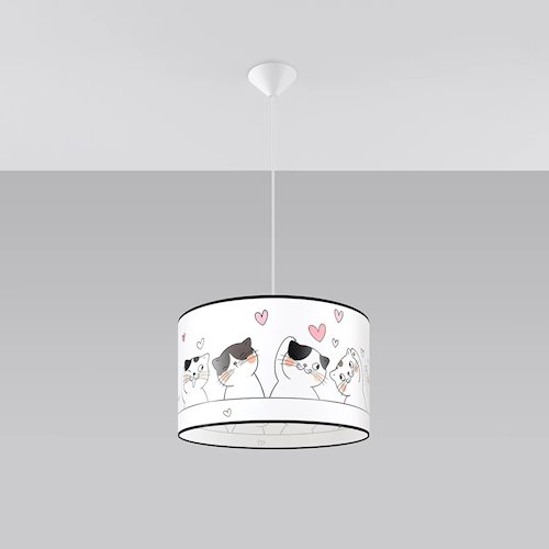 Lampa wisząca dziecięca Cat 40 1xE27 wielokolorowa