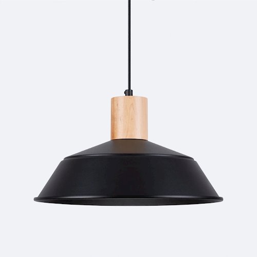 Lampa wisząca z okrągłym kloszem Fano 1xE27 czarna