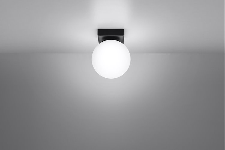 Lampa sufitowa mleczna kula YOLI 1xG9 czarna