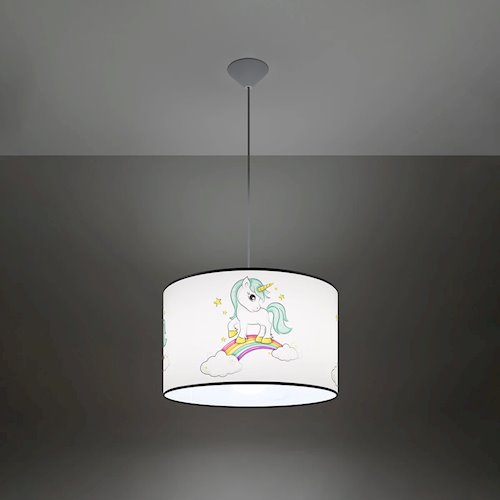 Lampa wisząca dziecięca Unicorn 40 1xE27 wielokolorowa