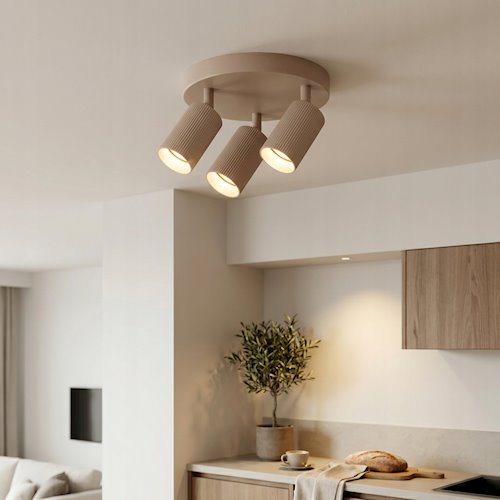 Lampa sufitowa okrągła z refletorami 3xGU10 Lucilla beżowa