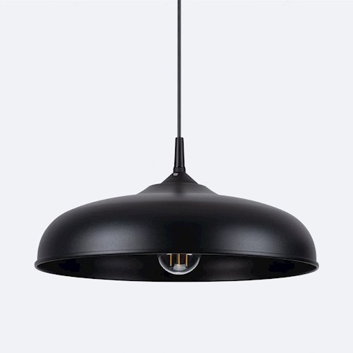 Lampa wisząca z okrągłym kloszem Gina 1xE27 czarna
