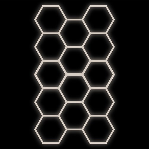 Lampa LED Hexagon 14xHEX czarna 456W 4000K