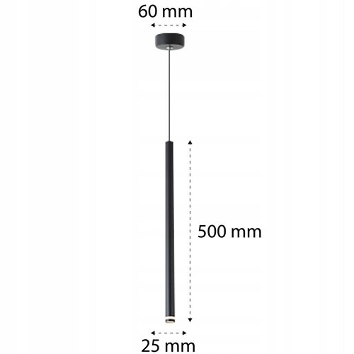 Lampa wisząca cienka tuba Puro 1xG9 czarna