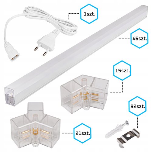 Lampa LED Hexagon 11L CRI90 419x301cm 460W 6500K