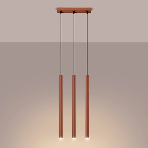 Lampa wisząca potrójna Pastelo 3xG9 listwa ochra czerwona