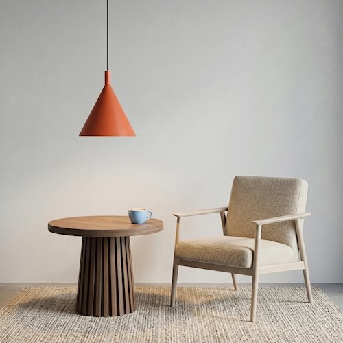 Lampa wisząca stożkowy klosz Nox 25cm 1xE27 ochra czerwona