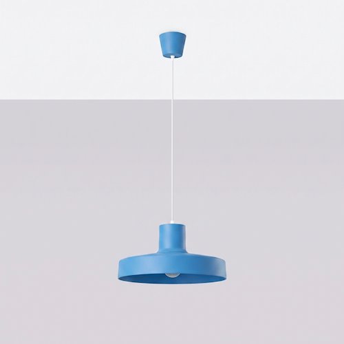 Lampa wisząca klasyczna Bilo 1xE27 błękitna