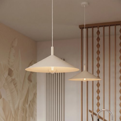 Lampa wisząca stożkowy klosz Nox 40cm 1xE27 beżowa