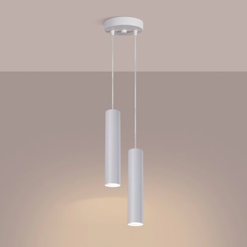 Lampa wisząca podwójna Lagos 2xGU10 okrągła biała