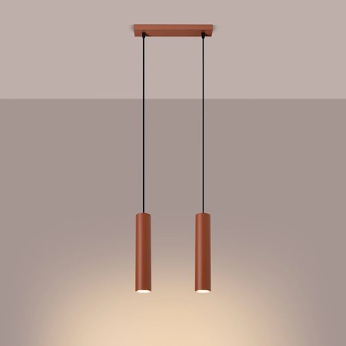 Lampa wisząca podwójna Lagos 2xGU10 listwa ochra czerwona