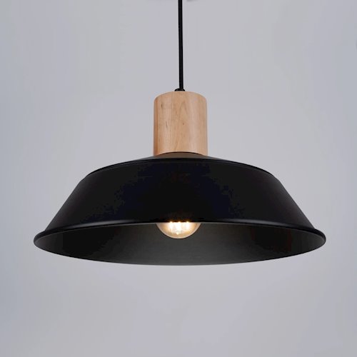 Lampa wisząca z okrągłym kloszem Fano 1xE27 czarna