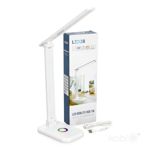 Lampka biurkowa LED Noblite 7W CCT ze światłem RGB biała