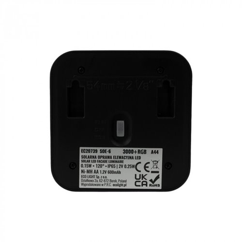 Lampa elewacyjna solarna RGBW z czujnikiem