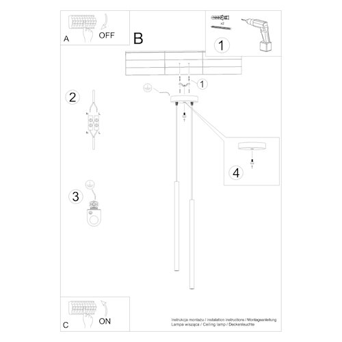 Lampa wisząca podwójna Pastelo 2xG9 okrągła ochra czerwona