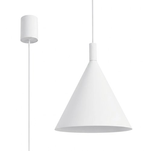 Lampa wisząca stożkowy klosz Nox 25cm 1xE27 biała