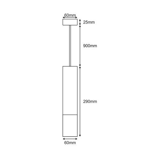 Lampa wisząca Tuba 1xGU10 Circus 29cm czarno-złota