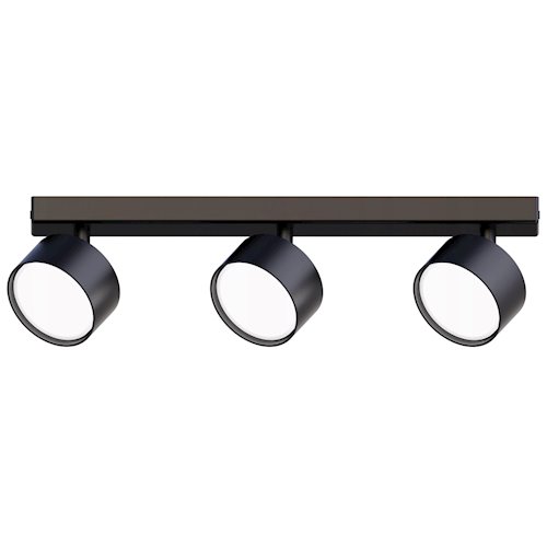 Listwa sufitowa 40cm z okrągłymi reflektorami 3xGX53 czarna
