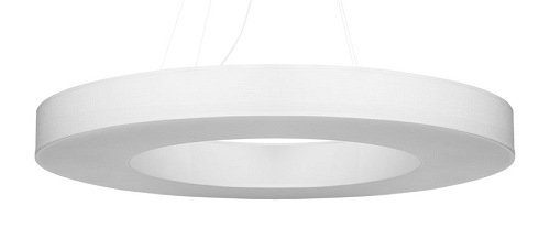 Lampa wisząca okrągła SATURNO SLIM 90 cm biała 8xE27