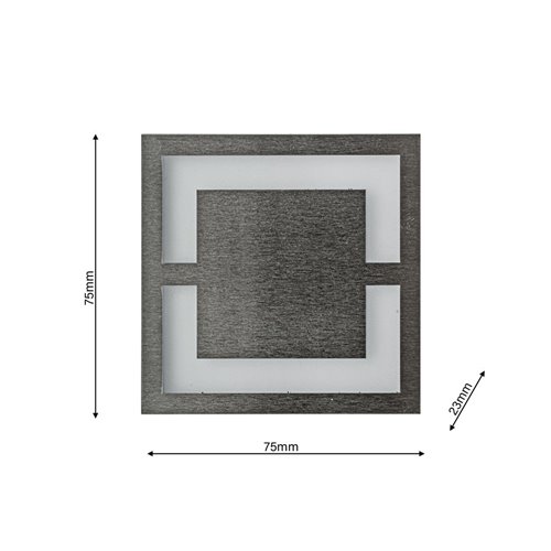 Oprawa schodowa 230V QUADRO srebrna Zimna 6500K