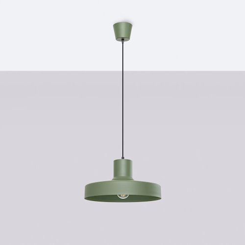 Lampa wisząca klasyczna Bilo 1xE27 zielona oliwka