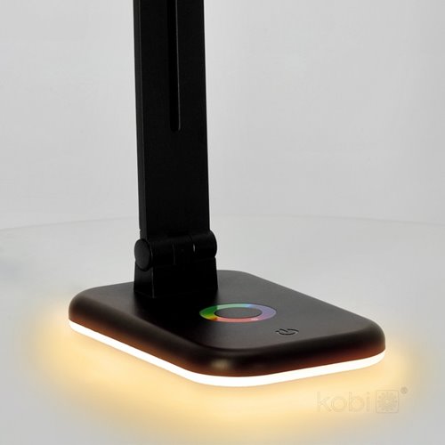 Lampka biurkowa LED Noblite 7W CCT ze światłem RGB czarna