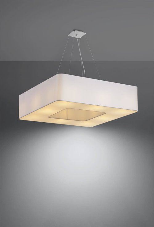 Lampa wisząca kwadratowa URANO 80 cm biała 8xE27