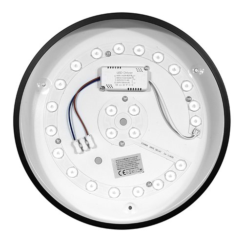 Panel LED okrągły czarny 30cm natynkowy 30W 2400lm 4000K