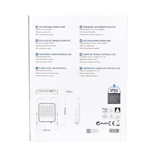 Halogen przenośny LED z akumulatorem 50W 6500K