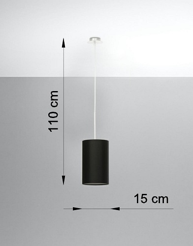 Lampa wisząca okrągła OTTO 15 cm 1xE27 czarna